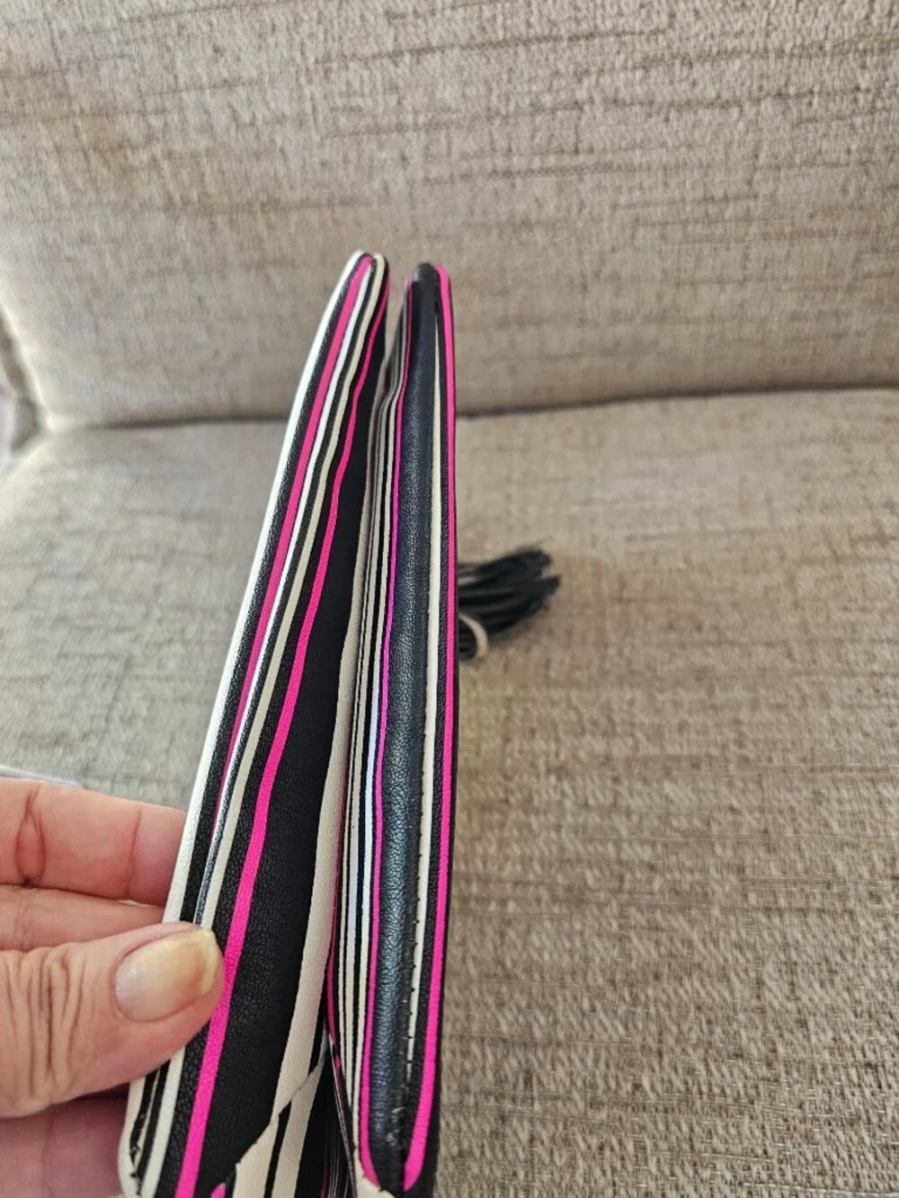 Luv Betsey by Betsey Johnson Striped Multi-Compartment Wristlet Clutch